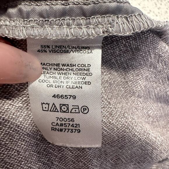 Ann Taylor Factory Women Linen Blend Ankle Pants M Gray Casual Comfy - Picture 7 of 9